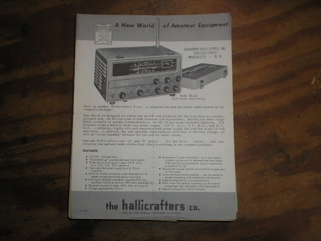 SR-34 Transceiver spec sheet